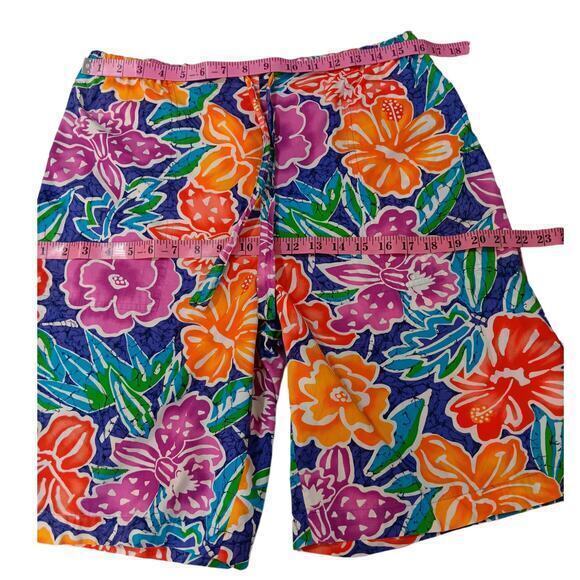 VINTAGE 1980s LIZ CLAIBORNE Shirt Bermuda‎ Shorts SET Modern Size Large Floral - Picture 13 of 15